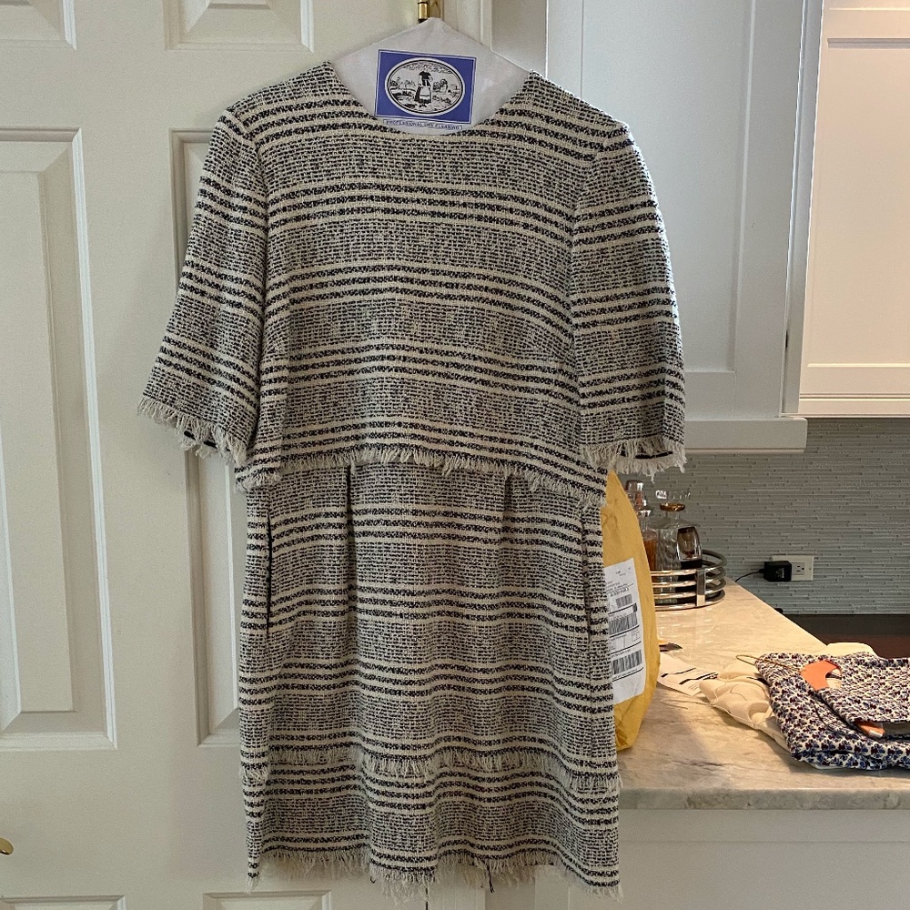 Navy and white dress
